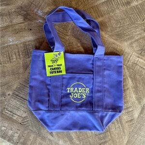 New w/Tags! Trader Joe's Canvas Mini Tote Bag - Halloween 2025 Purple and green
